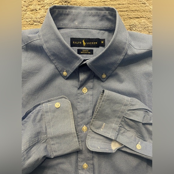 Ralph Lauren Other - Ralph Lauren - All cotton blue patterned dress shirt Size medium (Slim fit)